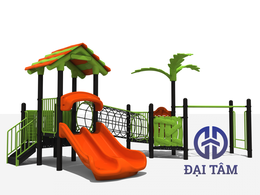 Sân chơi trẻ em trong rừng Playset trượt tùy chỉnh ngoài trời cho công viên phiêu lưu DTS19