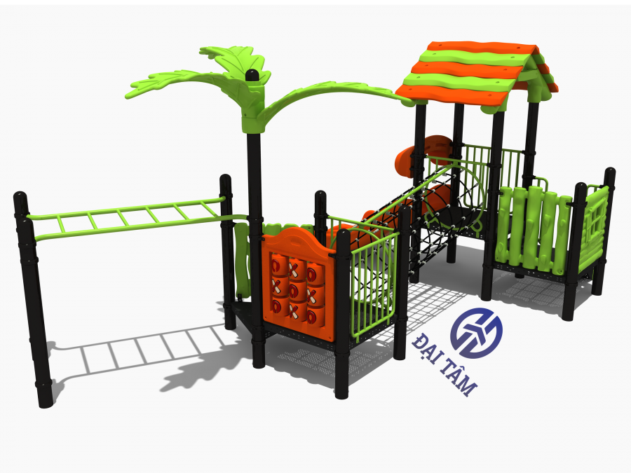 Sân chơi trẻ em trong rừng Playset trượt tùy chỉnh ngoài trời cho công viên phiêu lưu DTS19