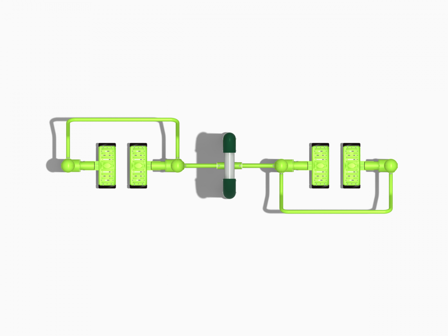 Dụng cụ tập đi bộ ngoài trời trụ đôi DTD02